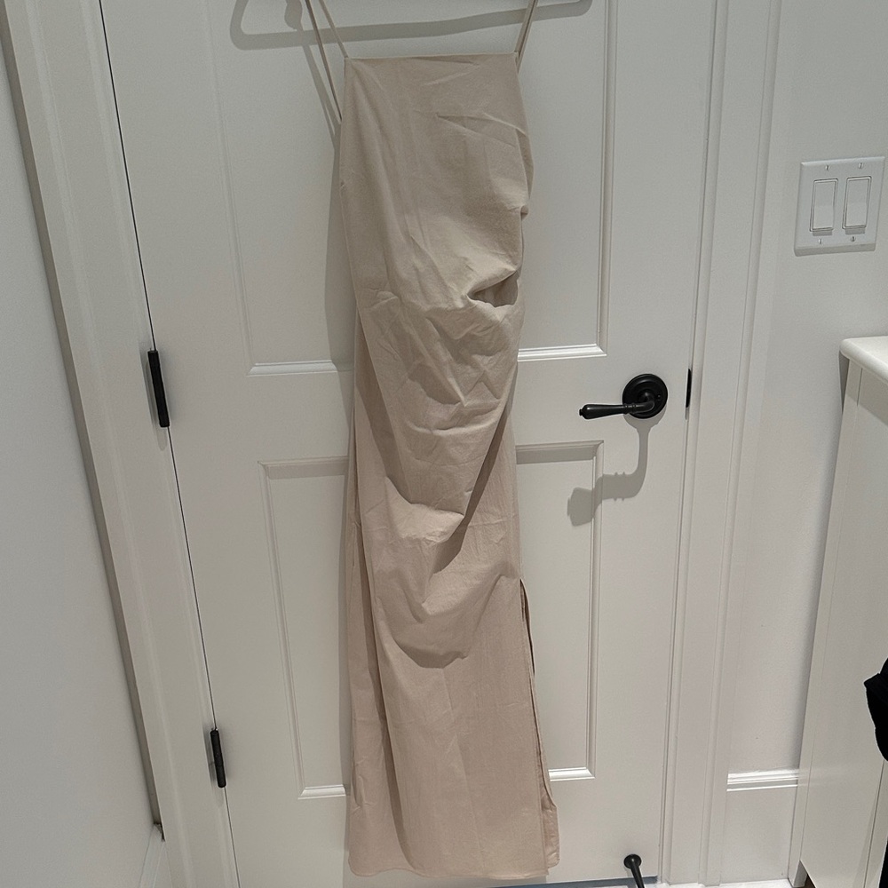 Zara beige cross cross back maxi dress S
